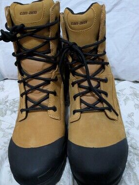 New Can-Am Men's Tan Waterproof Riding Boots with Black Accents Mens 12
